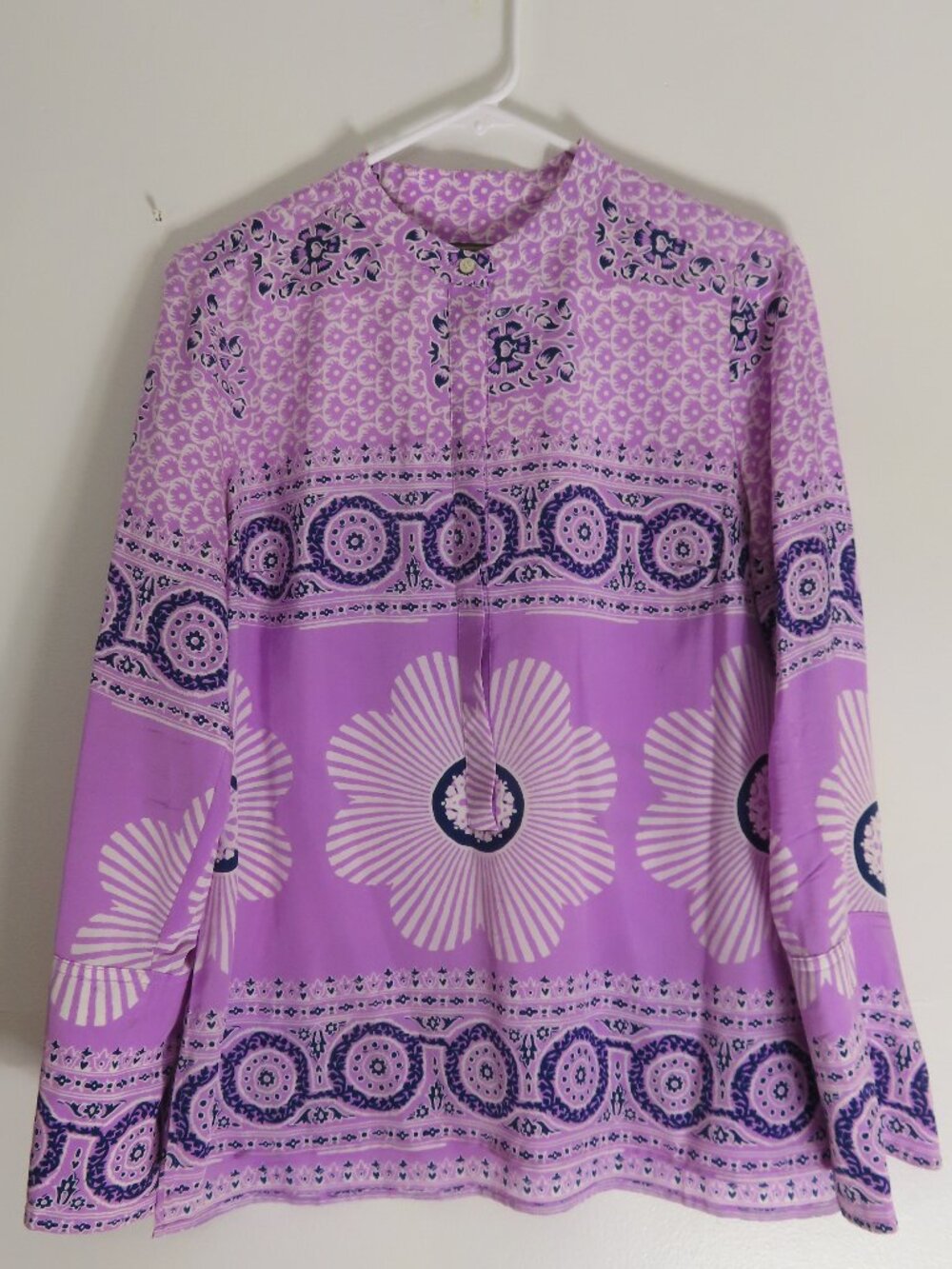 Point Sur Silk Lilac Floral Print Shirt XS